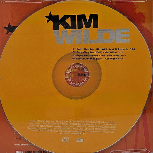 CD Single Kim Wilde Baby Obey Me used gebraucht sehr guter Zustand EU 2007 Hinteransicht