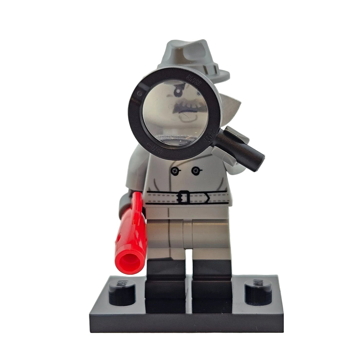 LEGO Minifigures 71045 Series 25 Minifigur Film Noir Detective vorne Lupe vor Gesicht