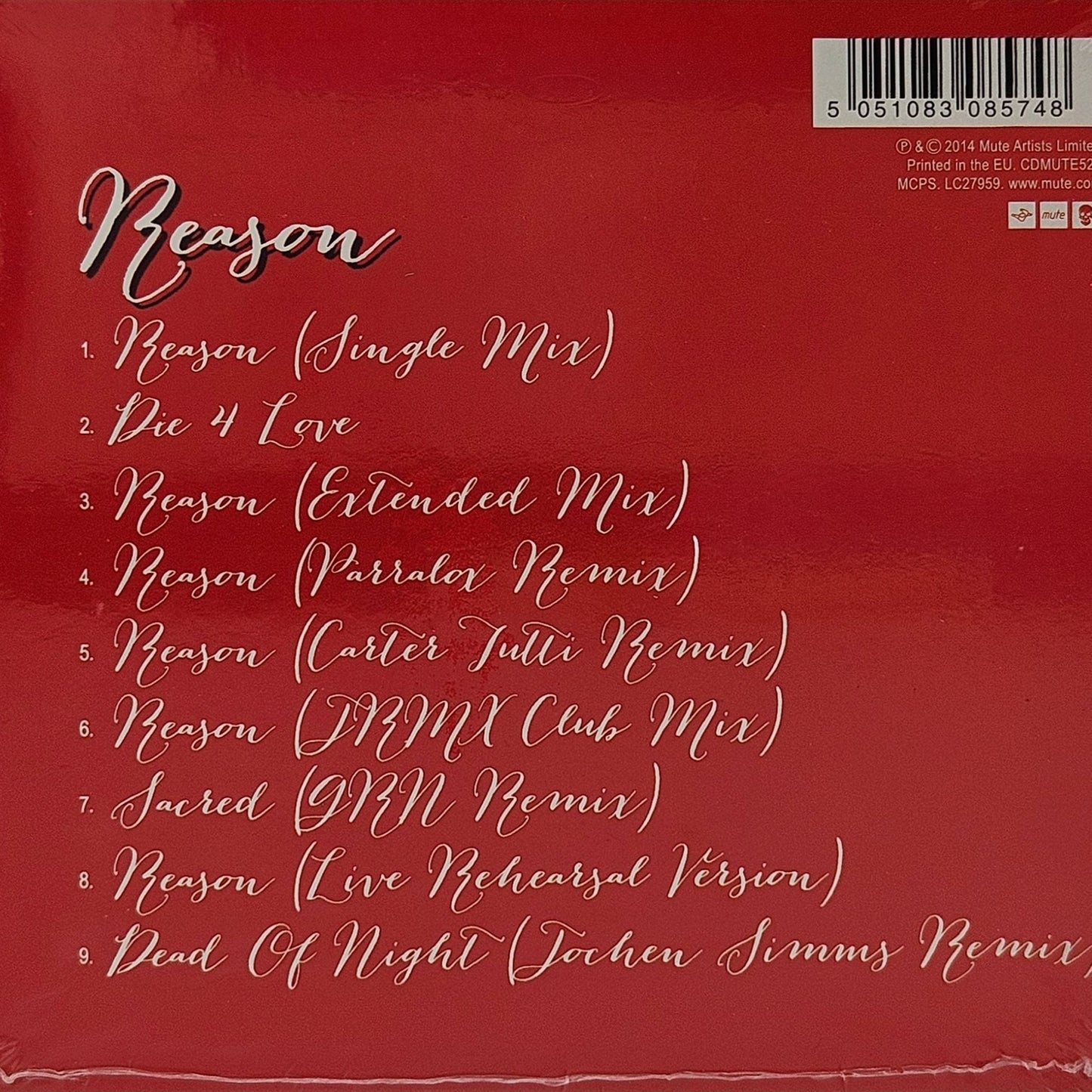 CD Single Erasure Reason EU 2014 Hinteransicht
