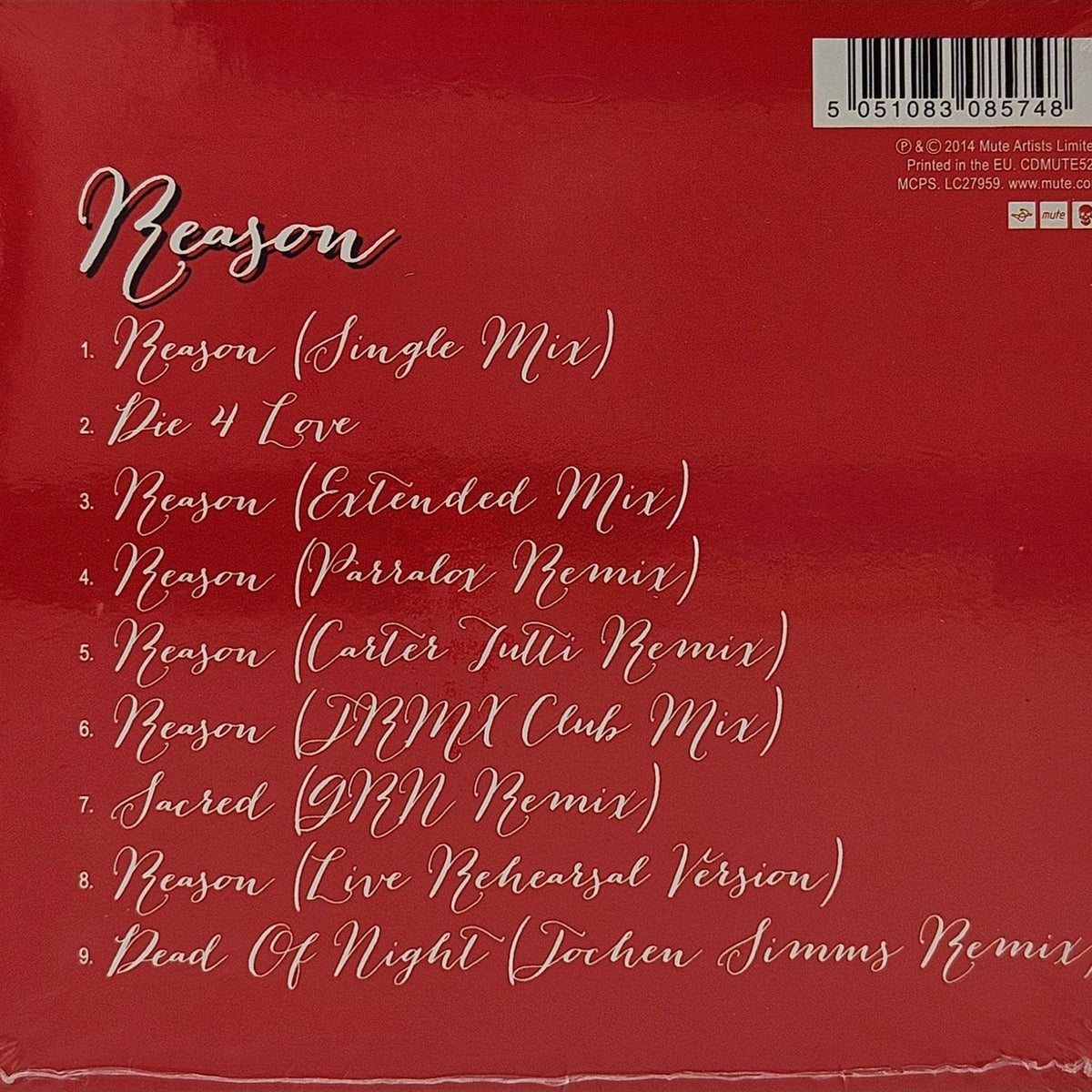 CD Single Erasure Reason EU 2014 Hinteransicht
