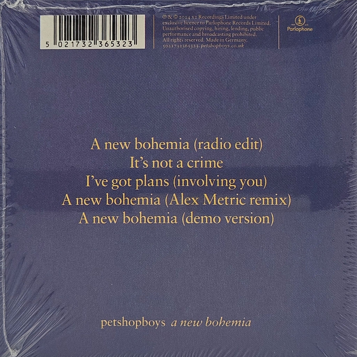 CD Single Pet Shop Boys A New Bohemia Germany 2024 Hinteransicht