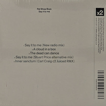 CD Single Pet Shop Boys Say It To Me EU 2016 Hinteransicht
