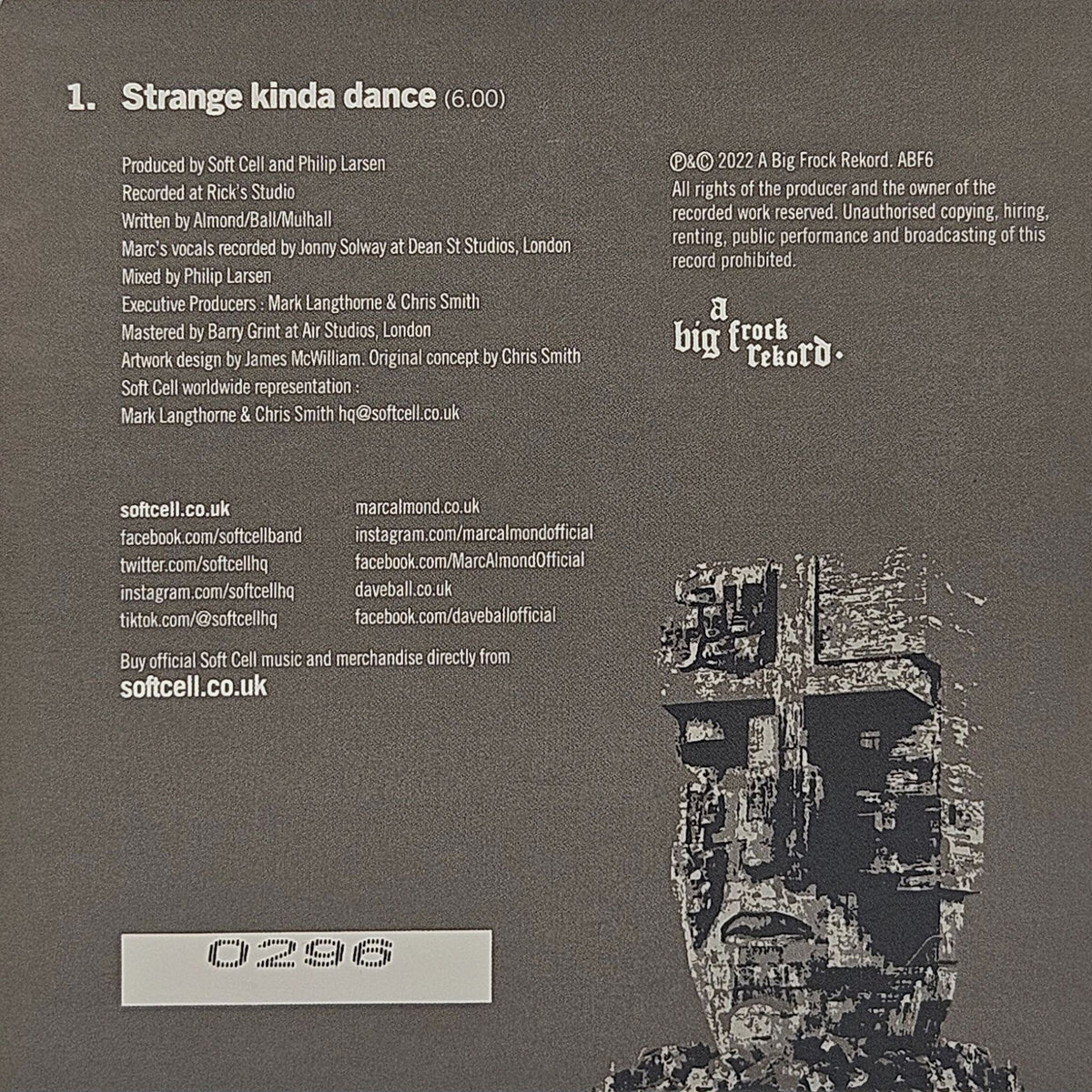 CD Single Soft Cell Strange Kinda Dance nummeriert 2022 Hinteransicht