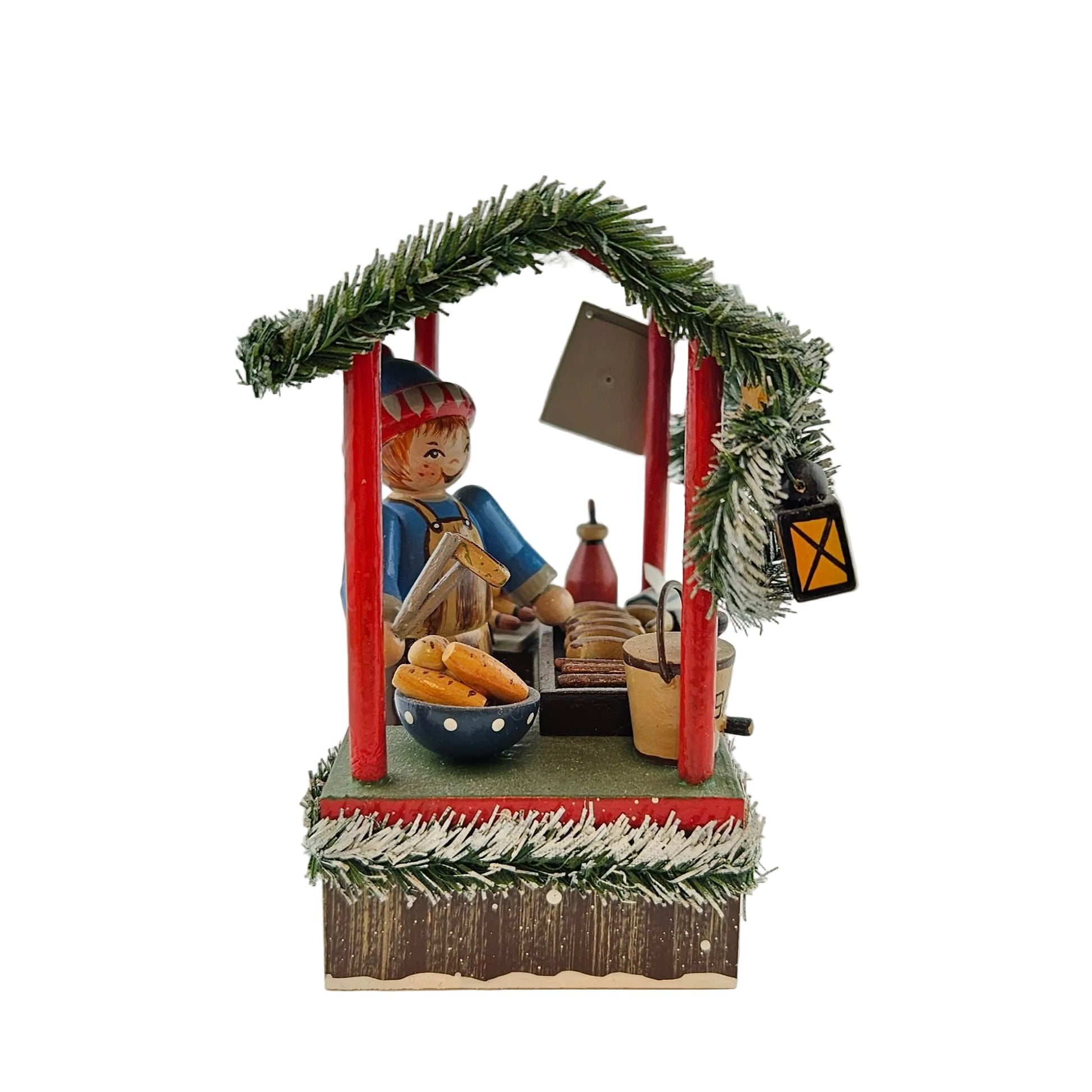 Käthe Wohlfahrt Bratwurststand mit Händlerfigur Weihnachtsmarkt, Rechte Seitenansicht