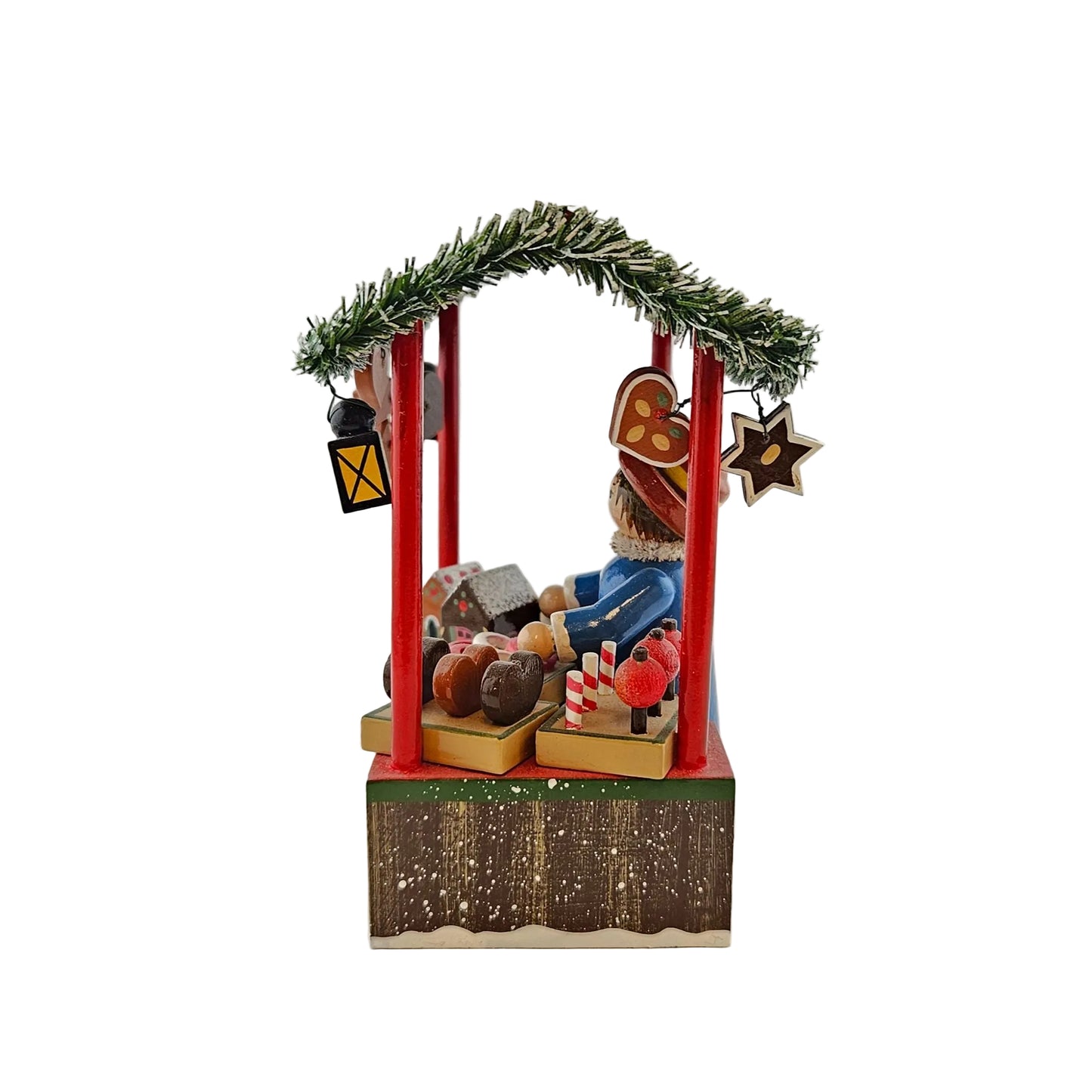 Käthe Wohlfahrt Lebkuchenstand mit Händlerfigur Weihnachtsmarkt, Linke Seitenansicht