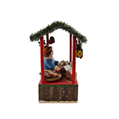 Käthe Wohlfahrt Lebkuchenstand mit Händlerfigur Weihnachtsmarkt, Rechte Seitenansicht