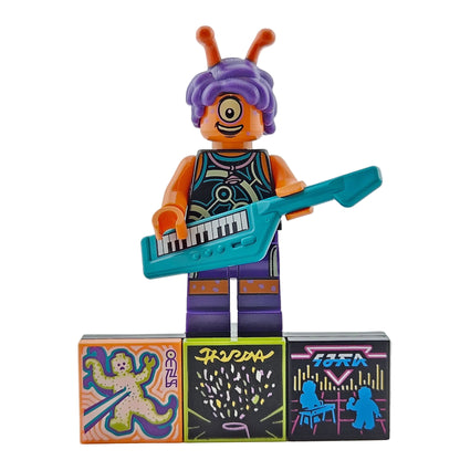 LEGO Minifigures 43101 Vidiyo Series 1 Minifigur Alien Keytarist Keyboarder Vorderansicht