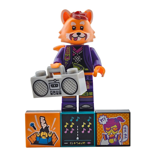 LEGO Minifigures 43101 Vidiyo Series 1 Minifigur Red Panda Dancer Roter Panda Tänzer Vorderansicht