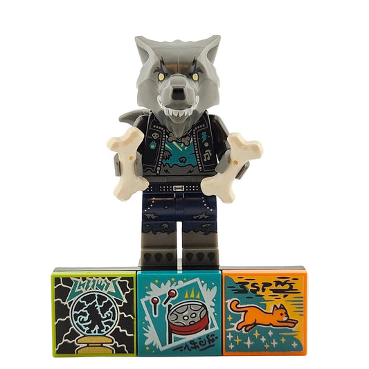 LEGO Minifigures 43101 Vidiyo Series 1 Minifigur Werewolf Drummer Werwolf Vorderansicht