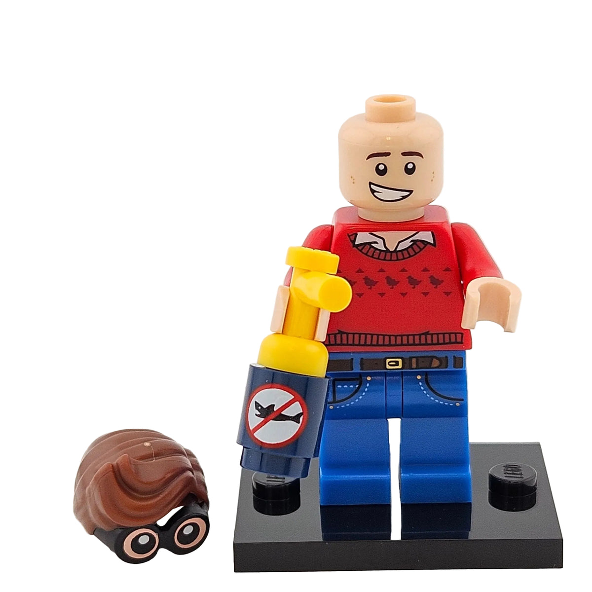 LEGO Minifigures 71017 The Batman Movie Minifigur Dick Grayson ohne Haare Brille Vorderansicht