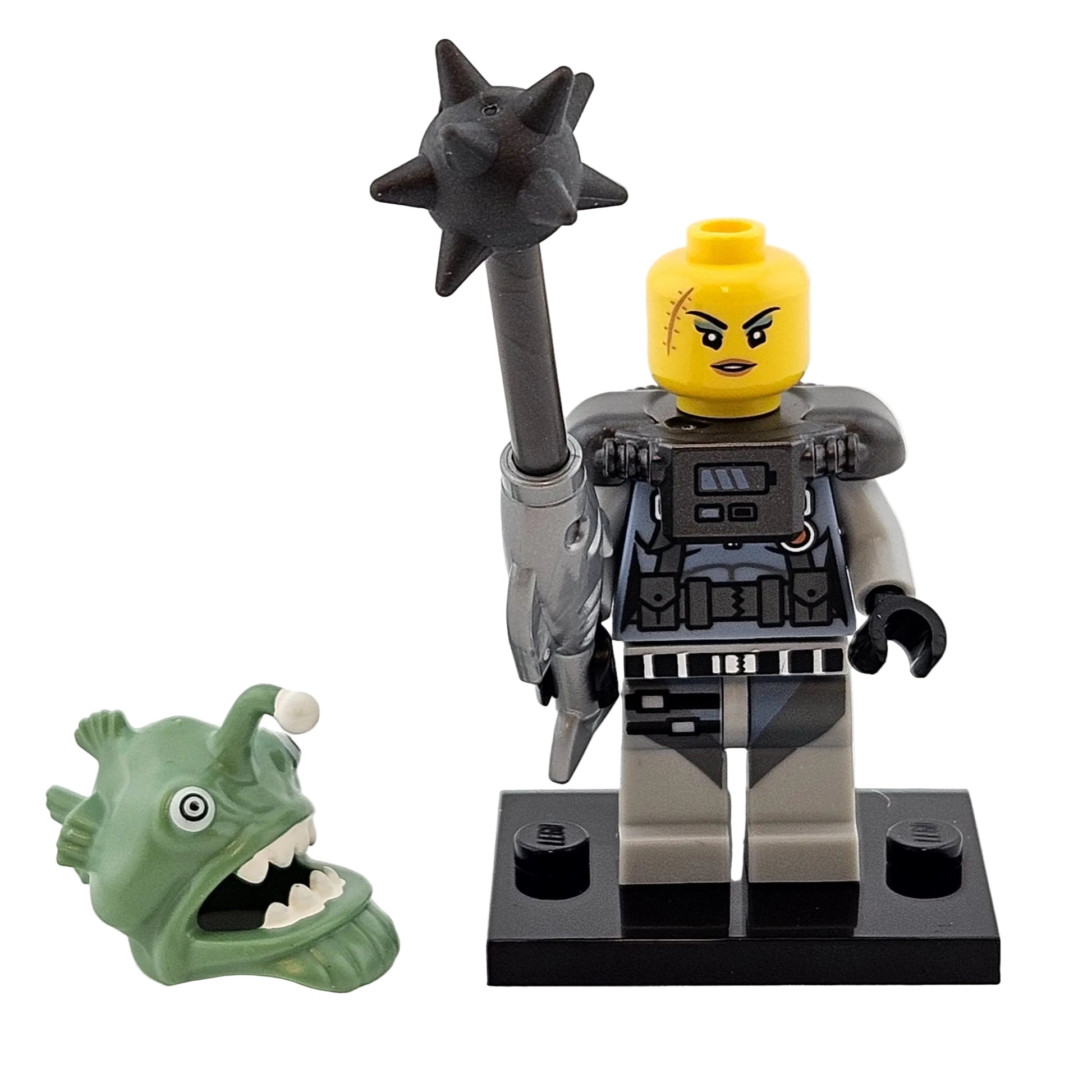 LEGO Minifigures 71019 The Ninjago Movie Minifigur Shark Army Angler zweites Gesicht Vorderansicht