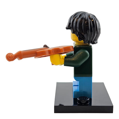 LEGO Minifigures 71029 Series 21 Minifigur Violin Kid Junge mit Geige Seitenansicht links