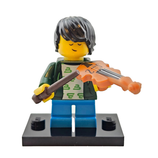 LEGO Minifigures 71029 Series 21 Minifigur Violin Kid Junge mit Geige Vorderansicht