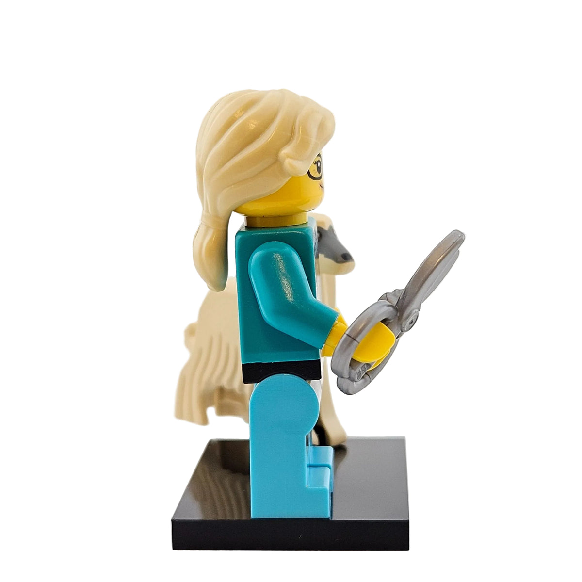 LEGO Minifigures 71045 Series 25 Minifigur Pet Groomer Hundefrisörin Seitenansicht rechts