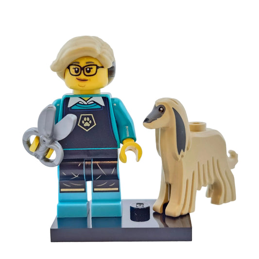 LEGO Minifigures 71045 Series 25 Minifigur Pet Groomer Hundefrisörin Vorderansicht