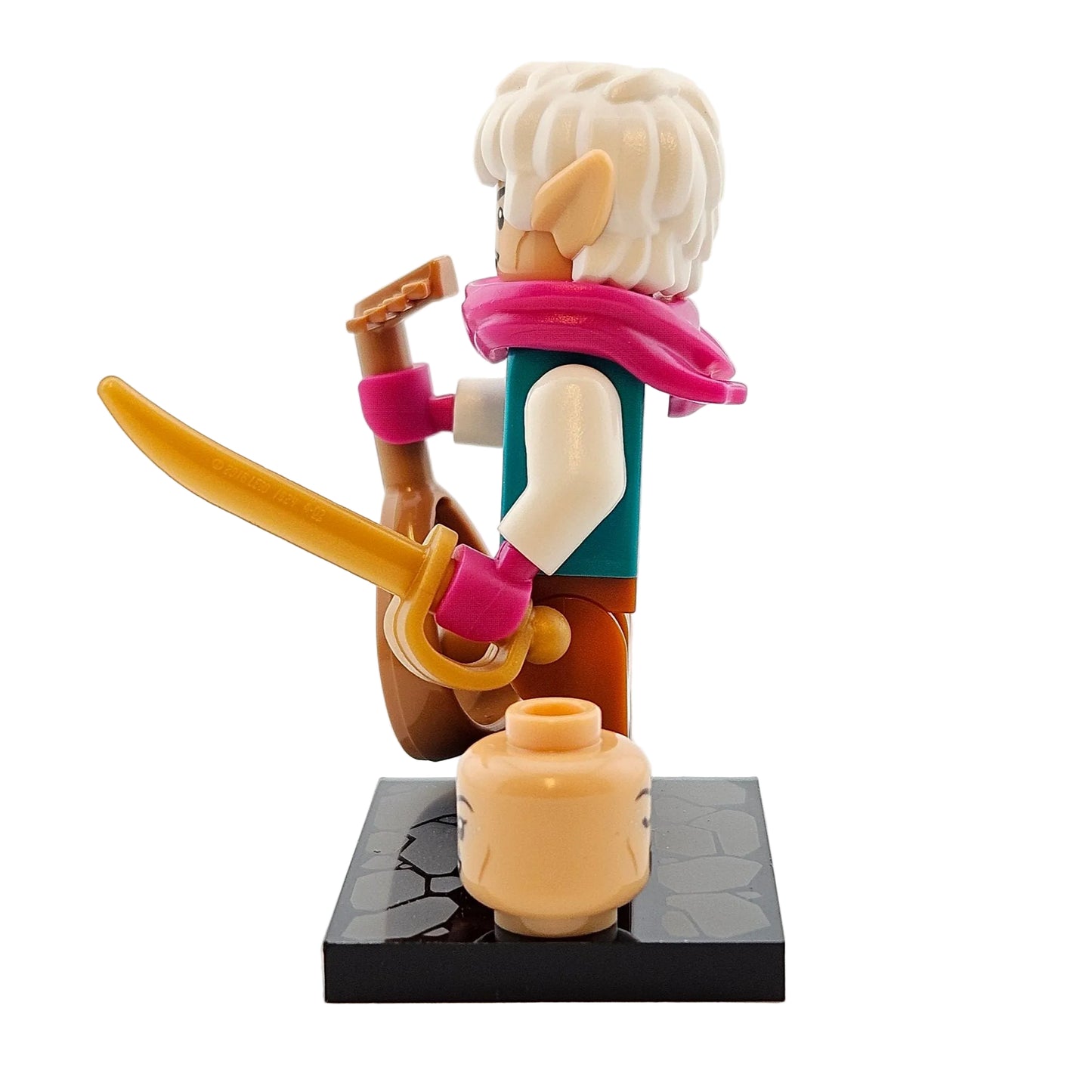LEGO Minifiguren 71047 Dungeons and Dragons Figur Elf Bard Elfen Barde Seitenansicht links