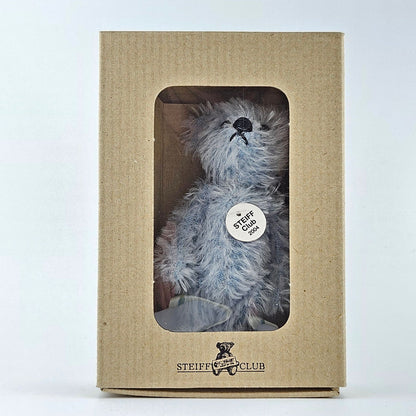 Steiff Club Teddy Bär Miniatur 2004 Mohair 10cm hellblau Vorderansicht