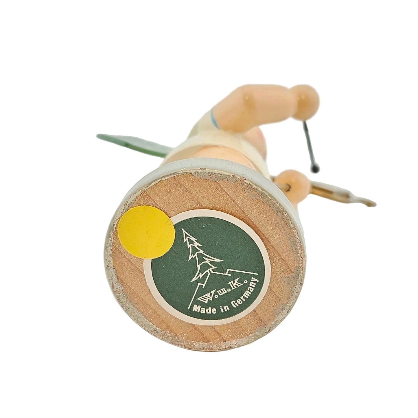 Wendt & Kühn Engel mit Glockenspiel Höhe 7,5 cm, unten Ansicht mit Etikett