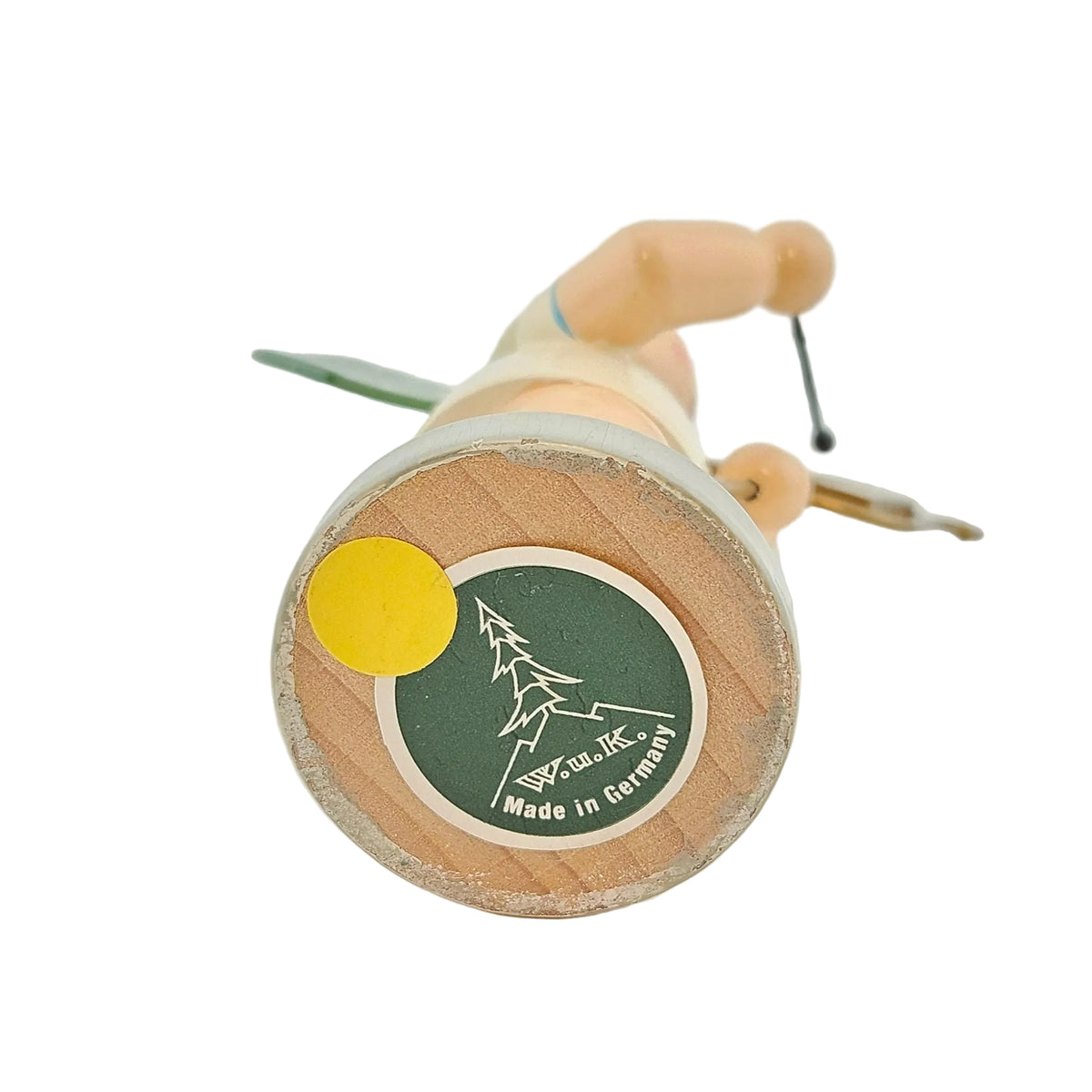 Wendt & Kühn Engel mit Glockenspiel Höhe 7,5 cm, unten Ansicht mit Etikett